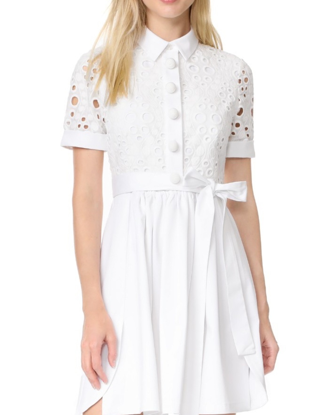 Alexis White Bernadette Eyelet Mini Dress
